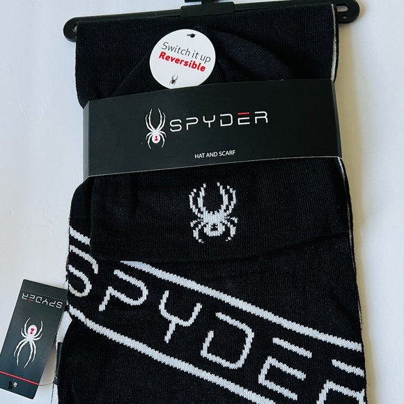 SPYDER Men's Reversible Hat & Scarf Set NWT - Picture 1 of 7